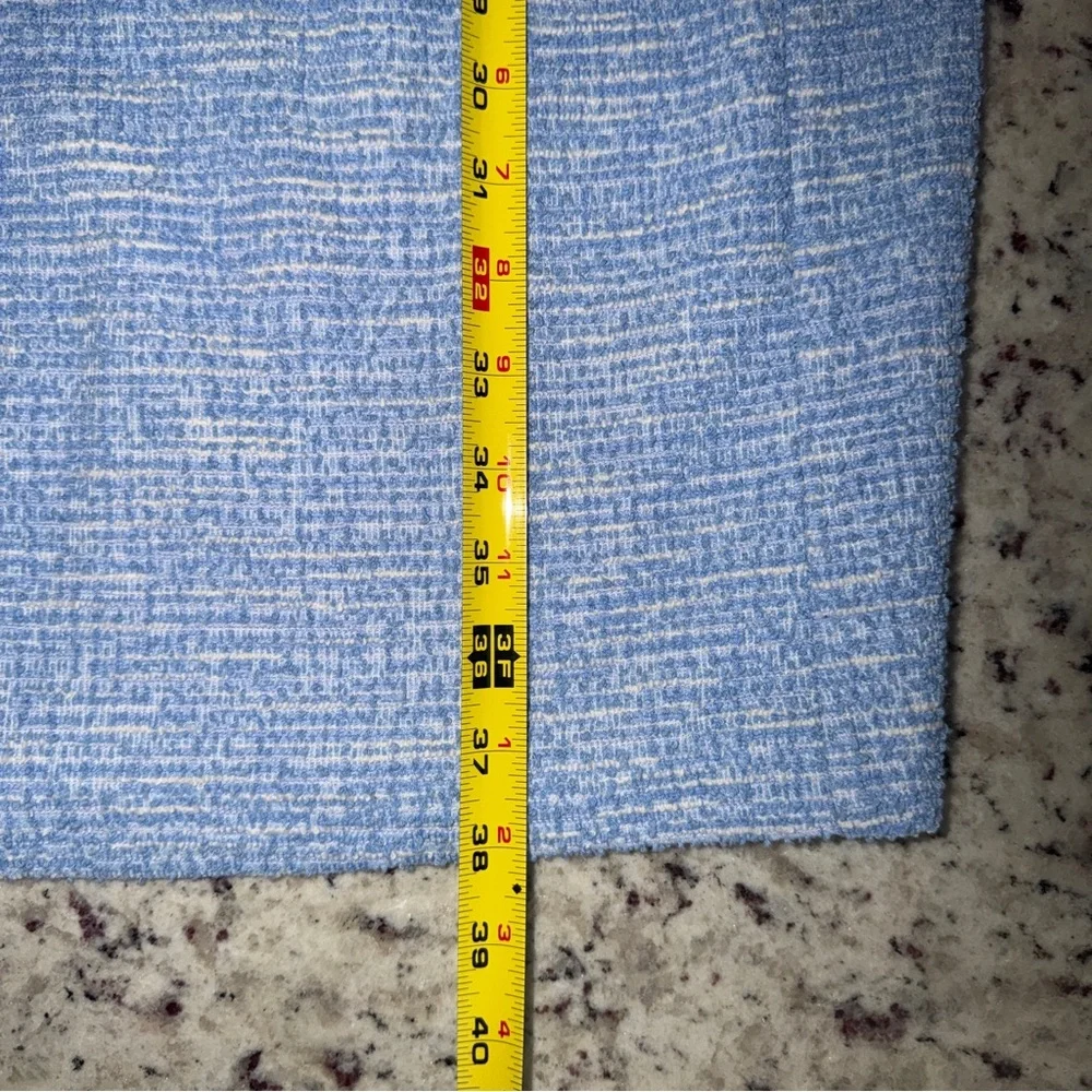 Calvin Klein Size 12 Cap Sleeve Tweed Sheath Dress Serene Blue Womens EUC Zip - Picture 10 of 10